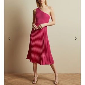 NWT TED BAKER MIRIOM Asymmetric knitted midi dress